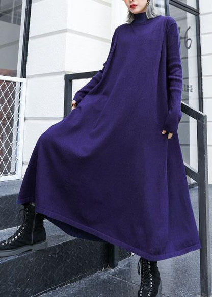 Loose Hem Sweater Dress Outfit Blue Fuzzy Knit Top Fall