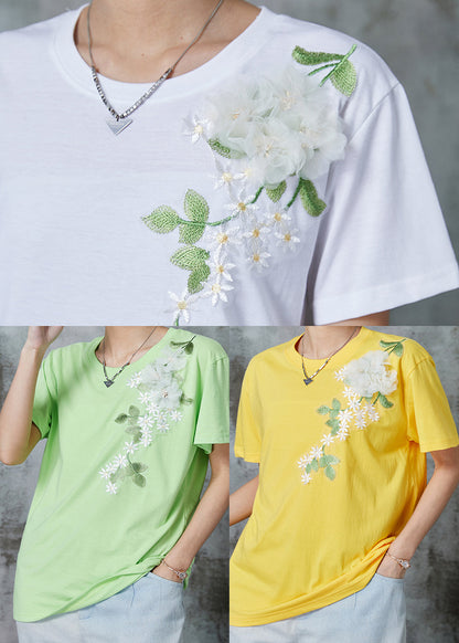 Yellow Cotton Beach Vest Embroideried Summer
