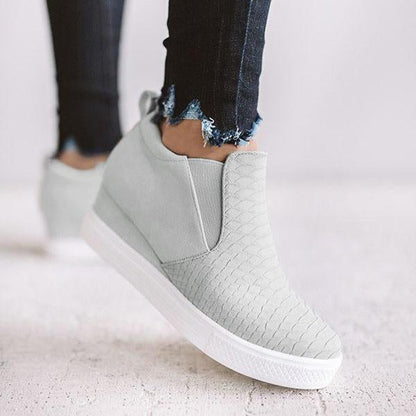 CD | Femei rotund Hollow Wedges Ankle Boots cu fermoar