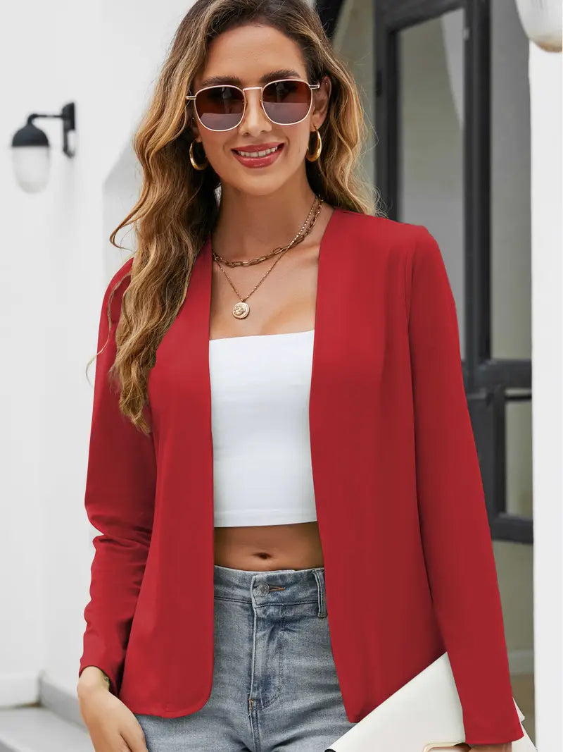 CD | blazer casual cu mânecă lungă, deschis în față