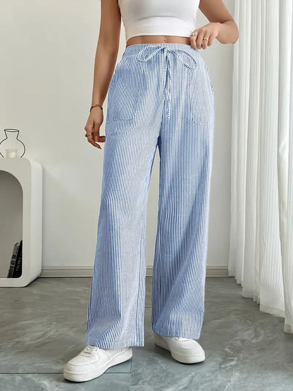 CD | Pantaloni eleganți cu dungi și buzunare