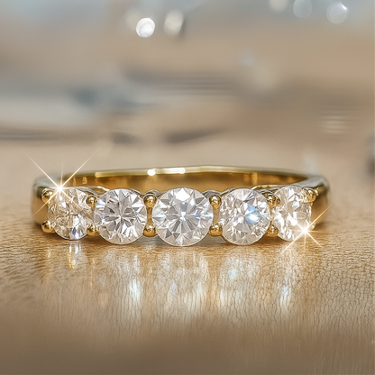 Moissanite Engagement Golden Ring
