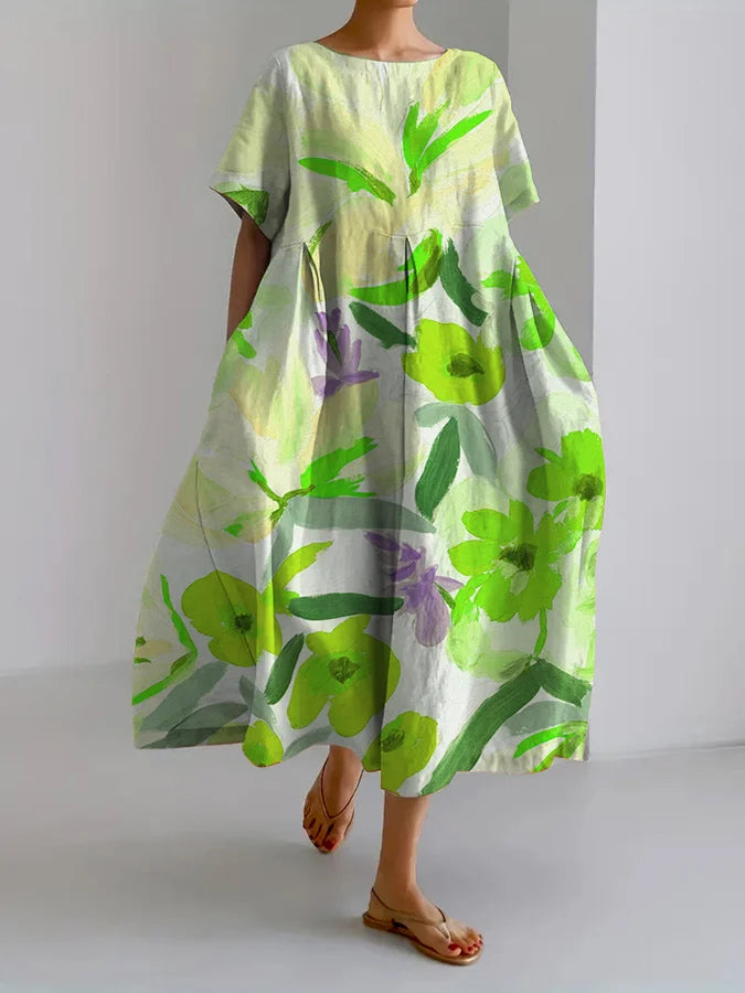 CD | Rochie maxi cu model floral lejer