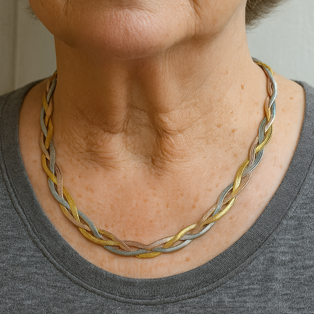 Elegant Gold And Silver Necklace