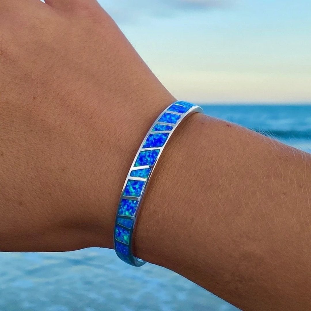 Blue And Silver Opal Bracelet