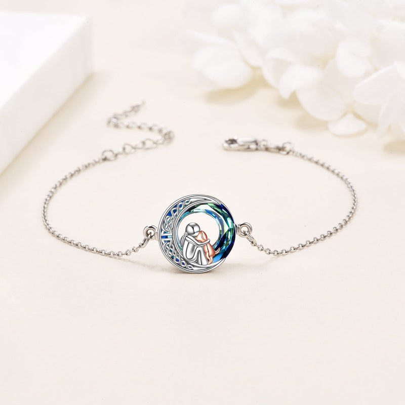 Sterling Silver Adjustable Dog Charm Bracelet