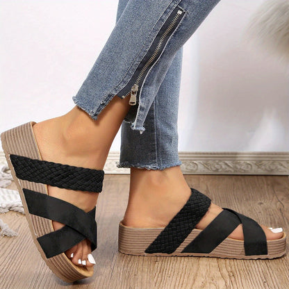 CD | Braided detaliu Criss Cross Papuci de casă