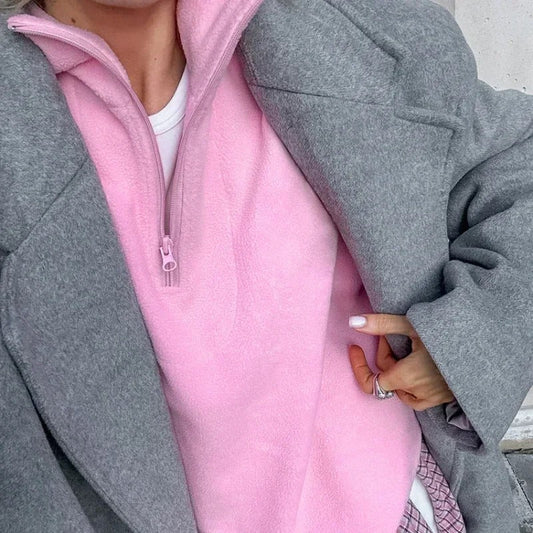 CD | Pulover fleece cu jumătate de fermoar