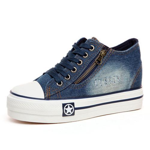 CD | Adidași cu pană Denim pentru femei