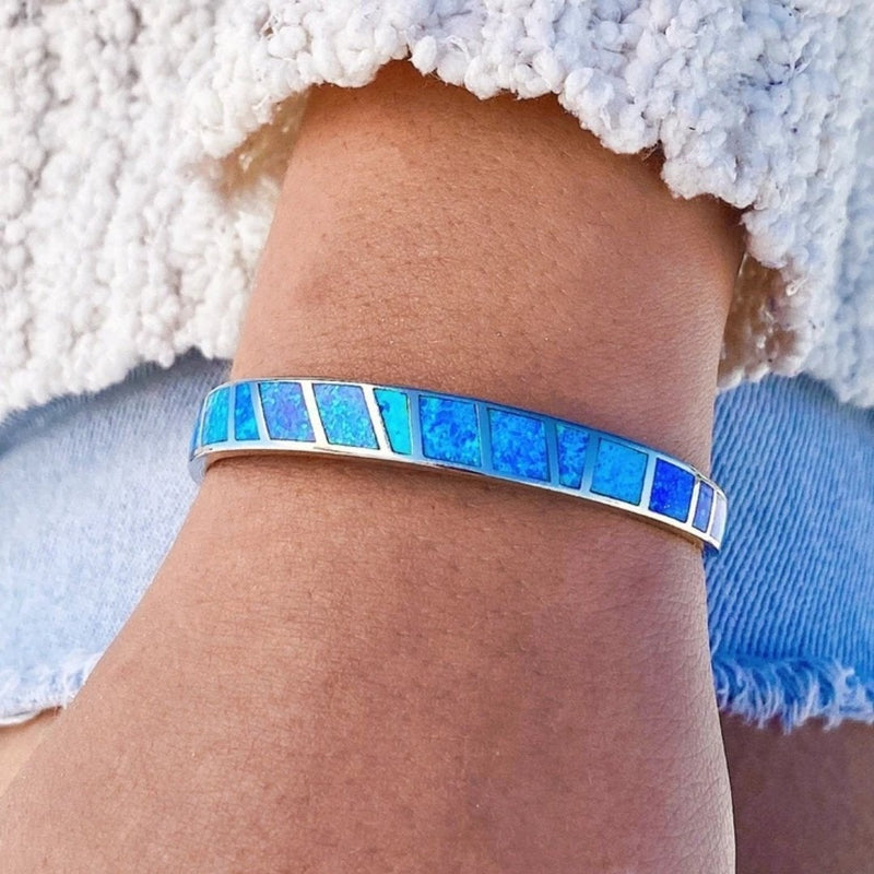 Blue And Silver Opal Bracelet