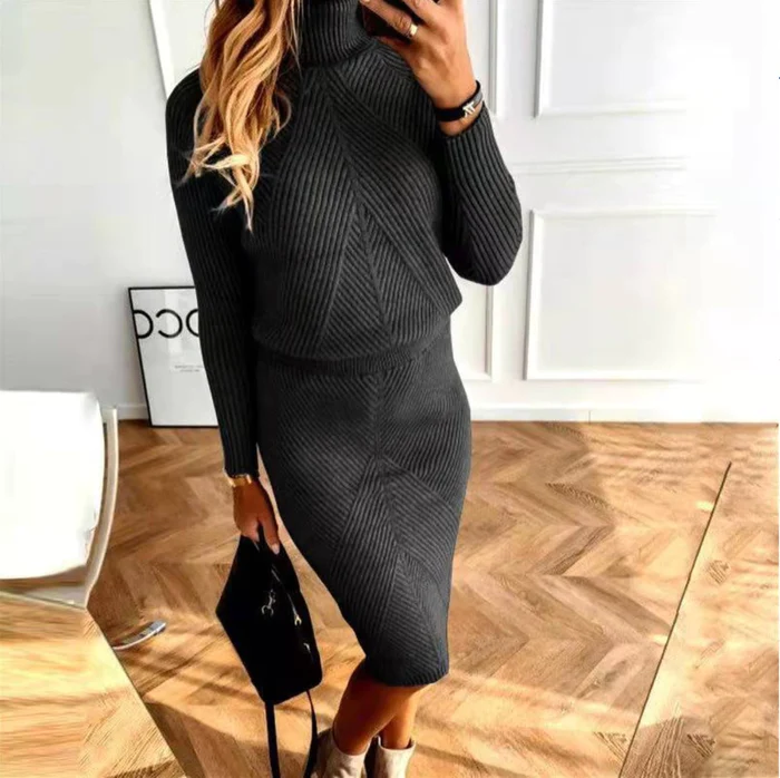 CD | Rochie confortabilă tricotată cu pulover