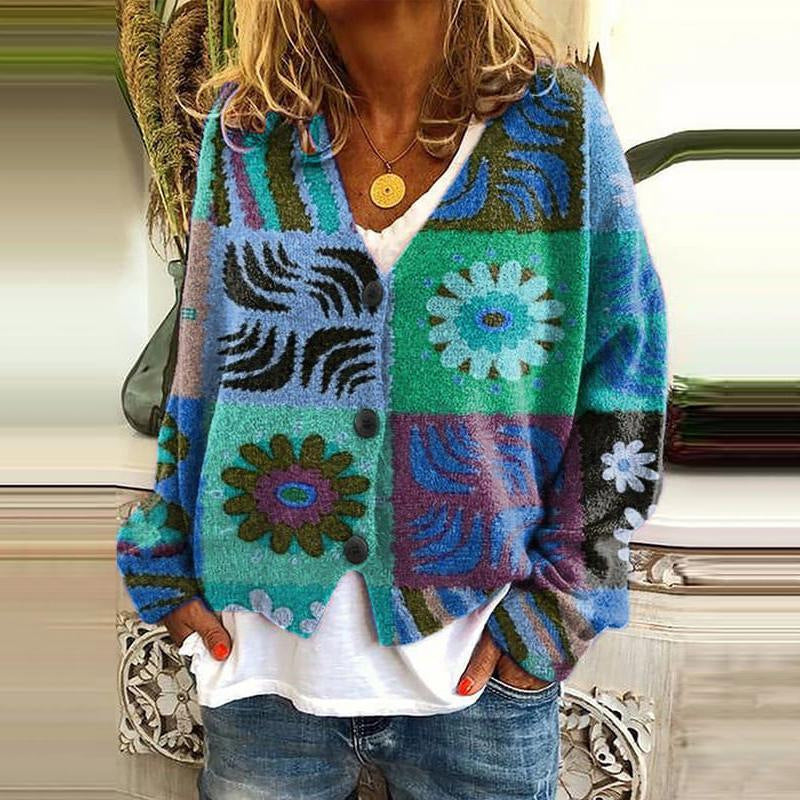 CD | Cardigan boho patchwork cu flori