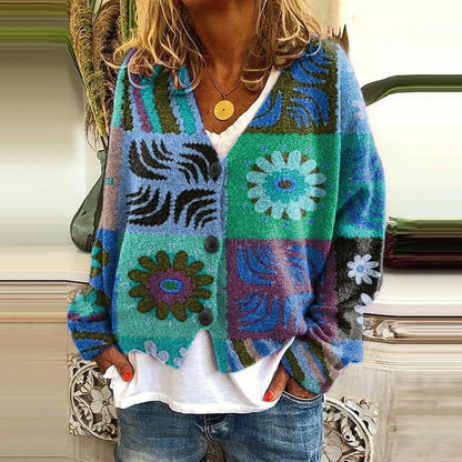 CD | Cardigan boho patchwork cu flori