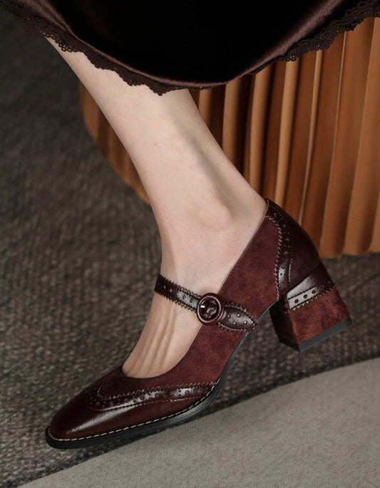 CD | Femei brogue stil elegant clasic tocuri groase