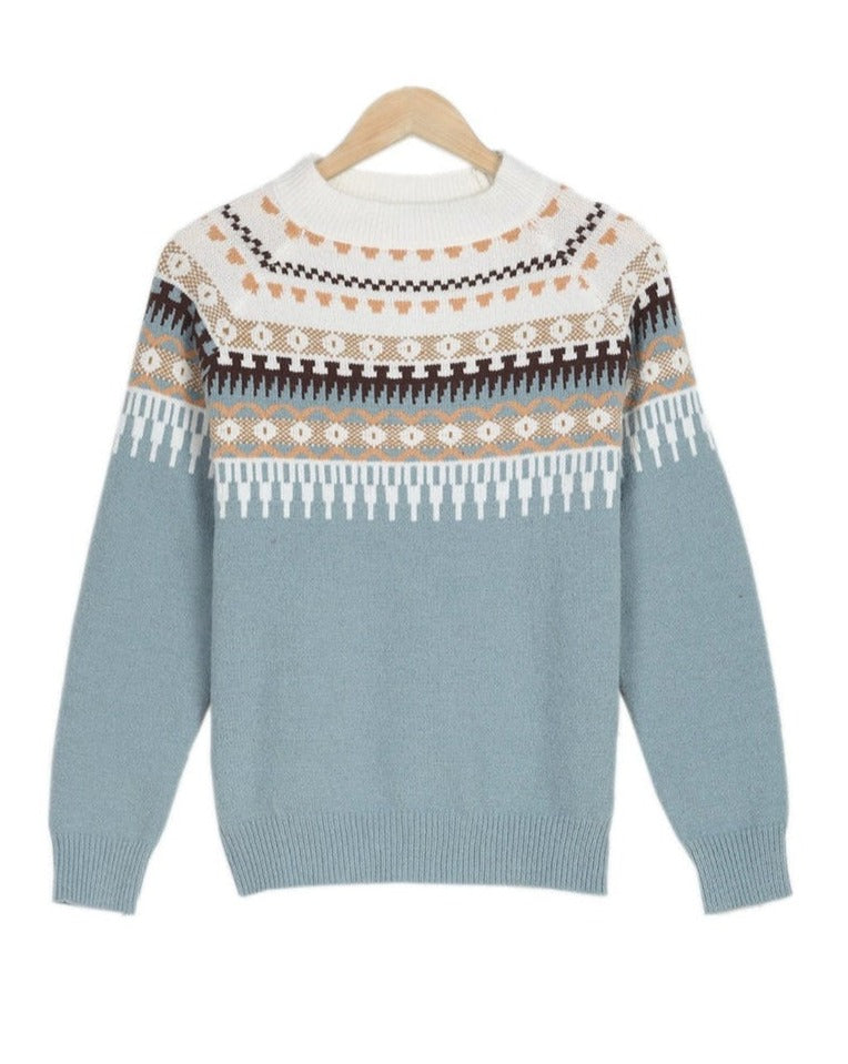 CD | Pulover tricotat chic cu model nordic