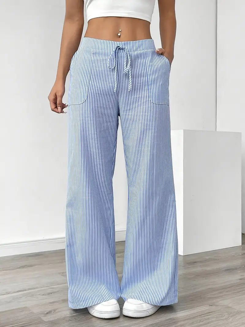 CD | Pantaloni eleganți cu dungi și buzunare