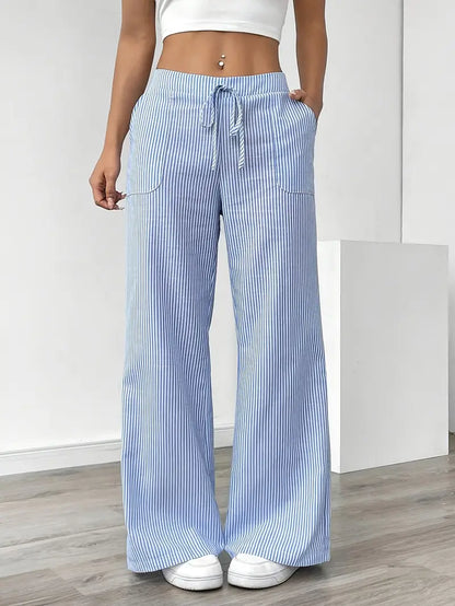 CD | Pantaloni eleganți cu dungi și buzunare