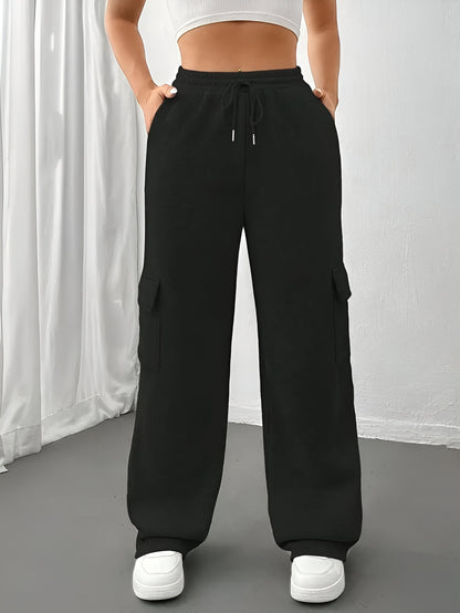 CD | Pantaloni jogging confortabili și eleganți cu buzunare cu clapă