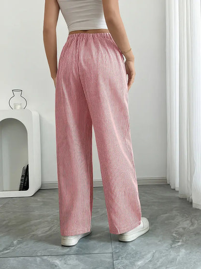 CD | Pantaloni eleganți cu dungi și buzunare