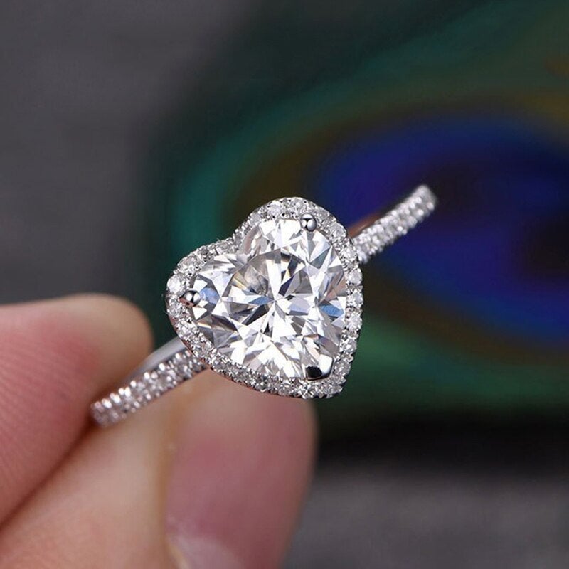 Crystal Heart Ring With Zirconias