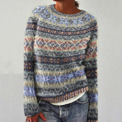 CD | Pulover cu model geometric în stil vintage