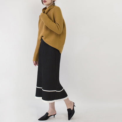 Chunky Yellow Cozy Sweater Oversized High Neck Sweaters Boutique Baggy Winter Sweater