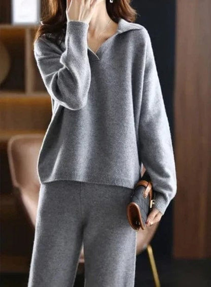 CD | 2 piese set doamnelor oversized trening polo guler jumper și pantaloni