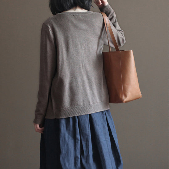 Cozy Chocolate Cozy Sweater Oversized Knitted Tops Fine V Neck Winter Shirt Rabbit Fur