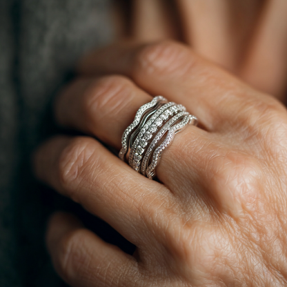 Vintage Layered Zirconia Ring