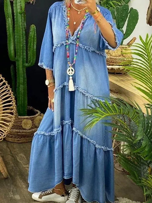 CD | Rochie maxi cu decolteu în V