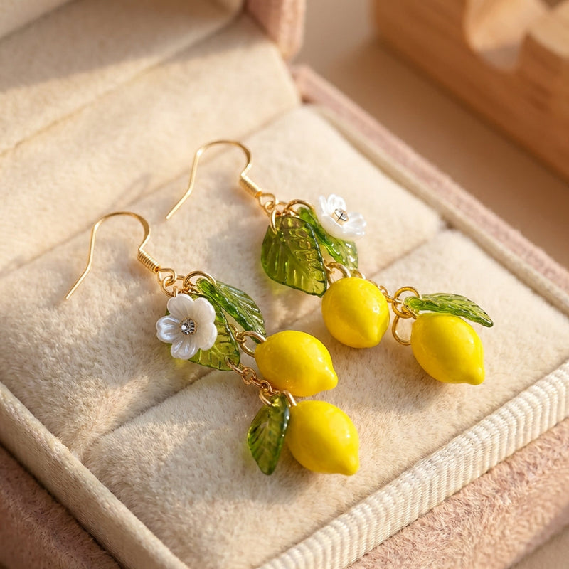 Vintage Lemon Flower Earrings