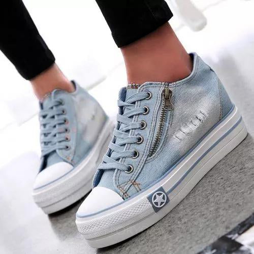 CD | Adidași cu pană Denim pentru femei