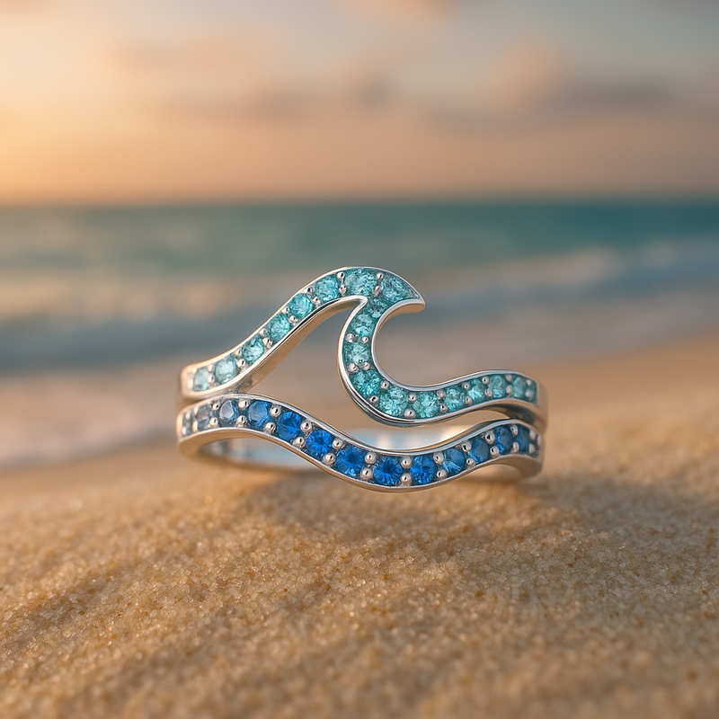 Bright Opal Wave Ring