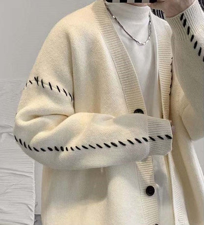 CD | Pulover cardigan cu decolteu în V Vintage
