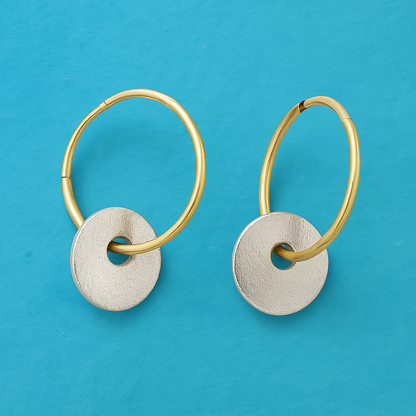 Gold Plated Hoops And Silver Plated Earrings