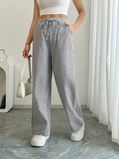 CD | Pantaloni eleganți cu dungi și buzunare
