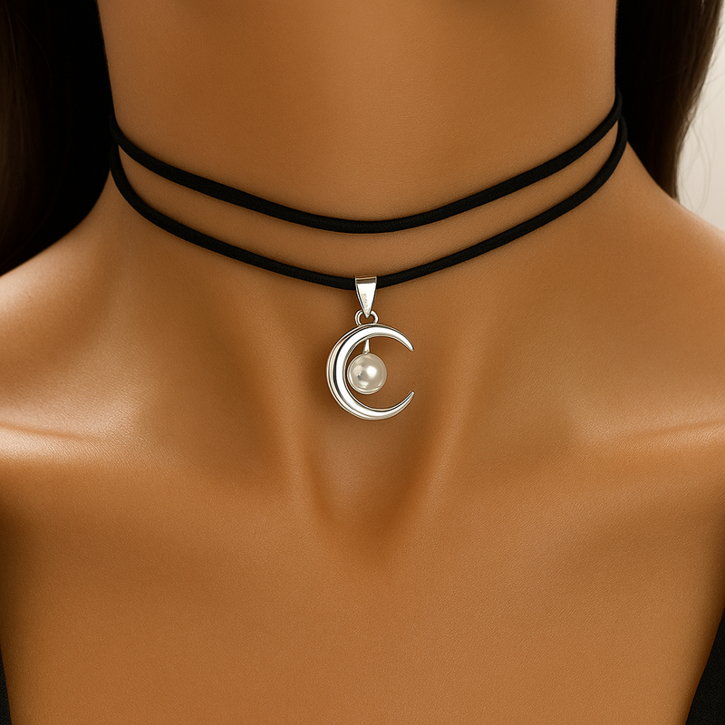 Moon & Pearl Necklace