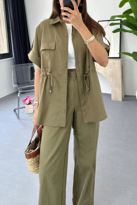 CD | Set polo și pantaloni trendy pentru femei