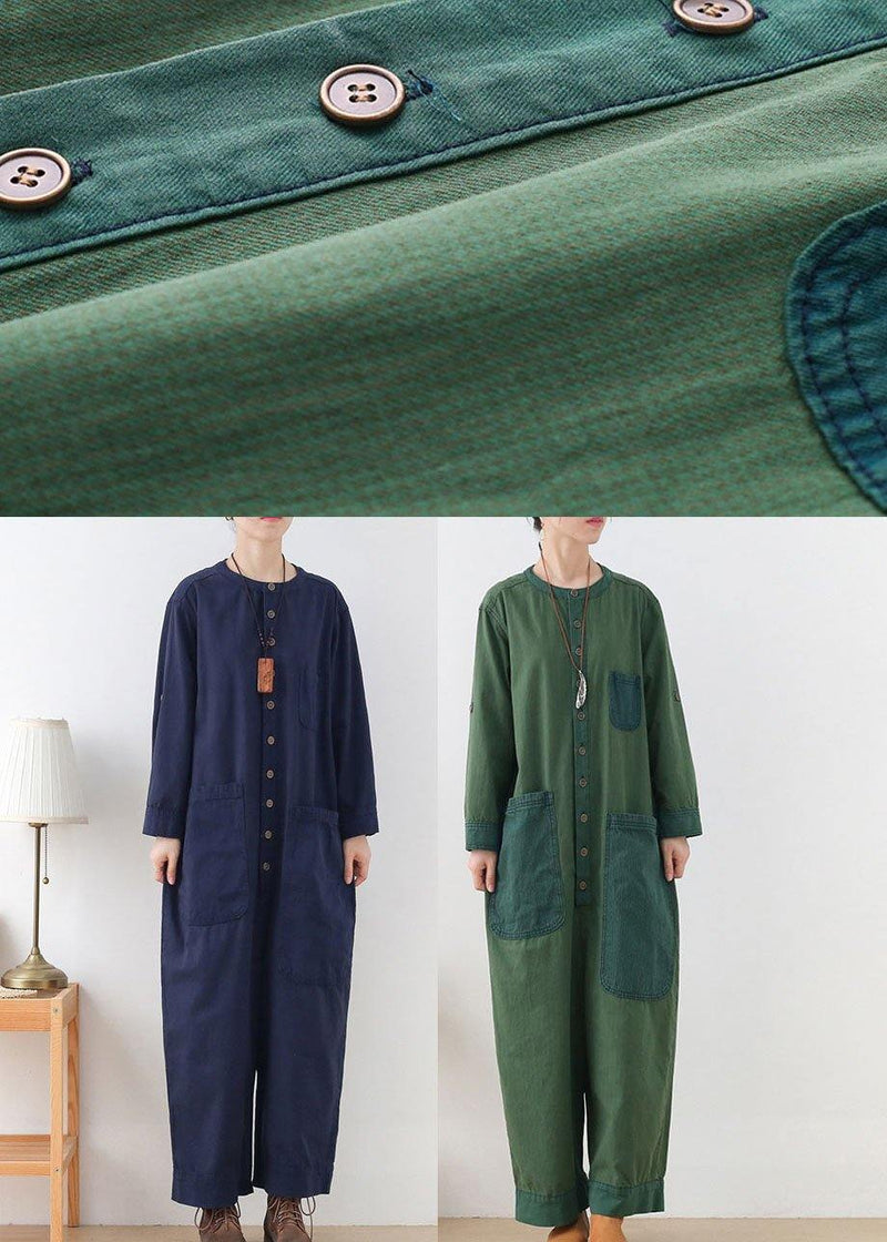 Diy Green Retro Fall Denim Romper Outfit
