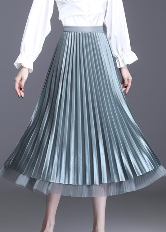 Diy Grey High Waist Patchwork a Line Fall Skirt