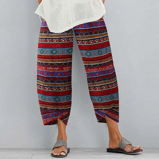 CD | Pantaloni vintage cu imprimeu floral