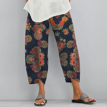 CD | Pantaloni vintage cu imprimeu floral