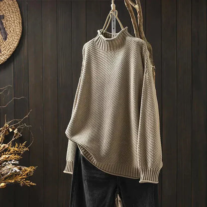 CD | Pulover cu gât rotund din tricot gros