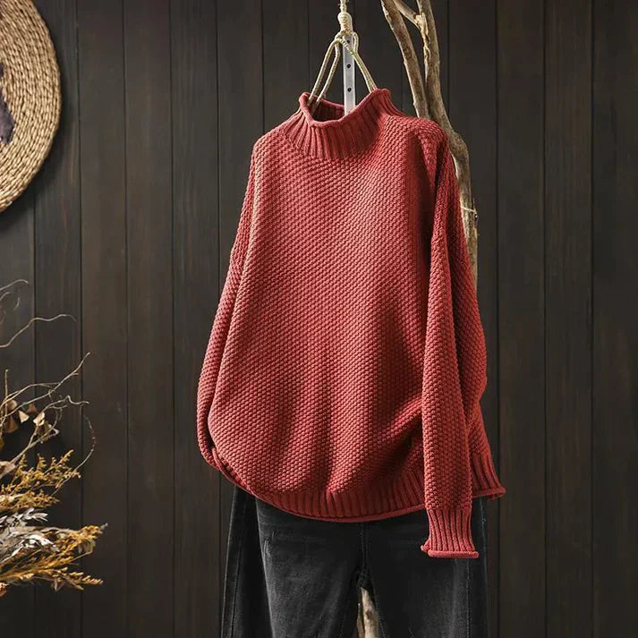 CD | Pulover cu gât rotund din tricot gros
