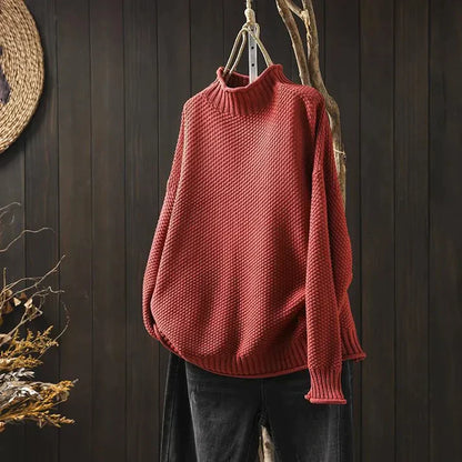 CD | Pulover cu gât rotund din tricot gros