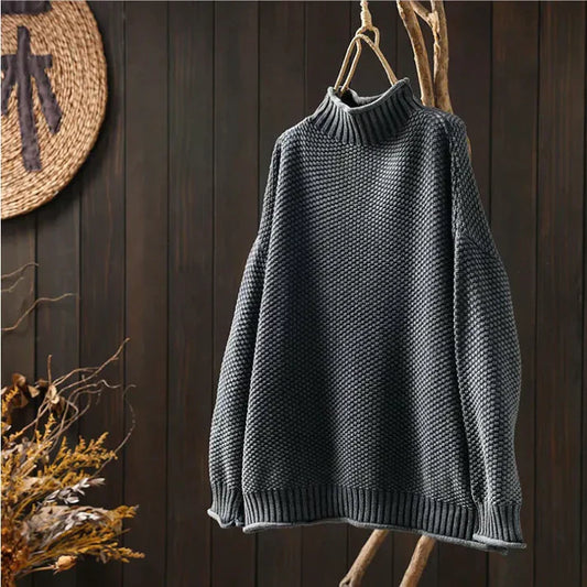CD | Pulover cu gât rotund din tricot gros