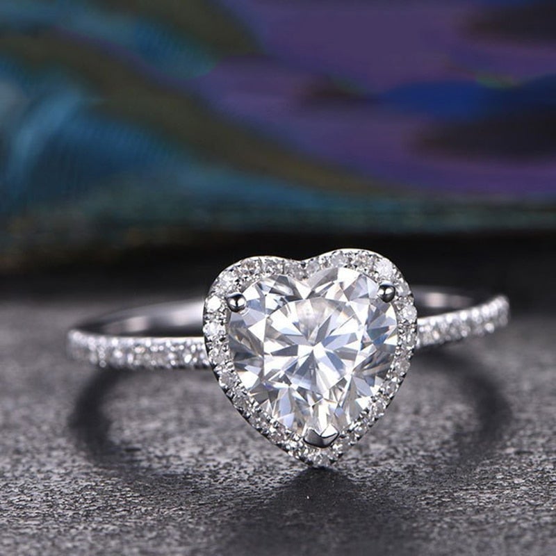 Crystal Heart Ring With Zirconias