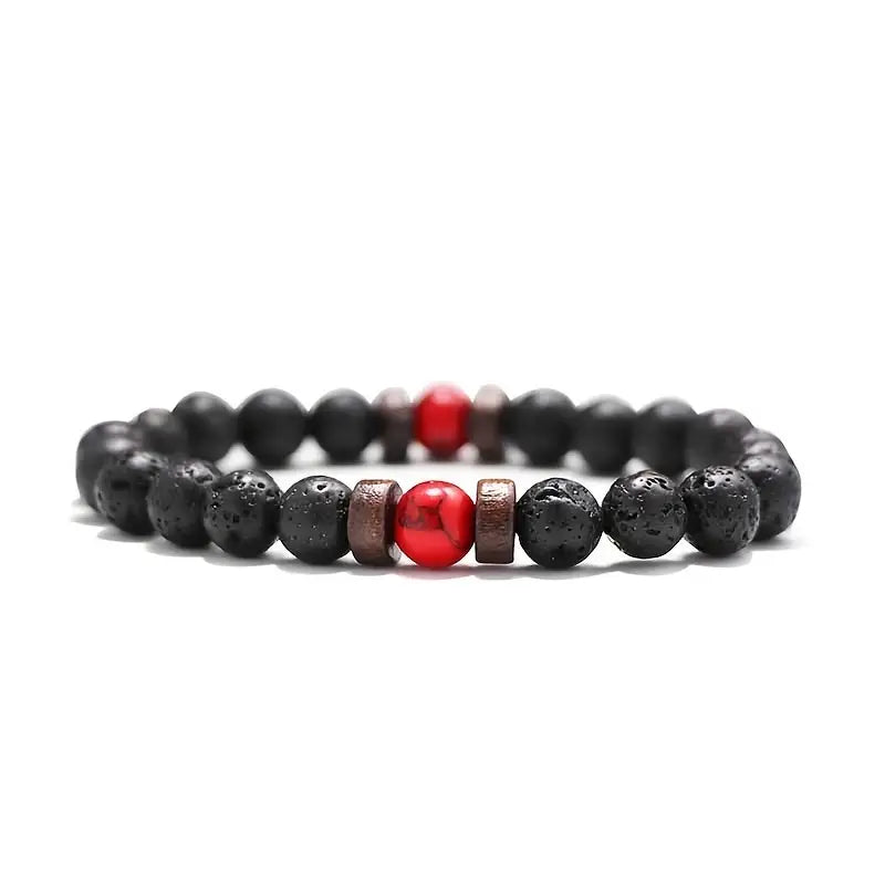 Earthy Stone Beaded Masculine Bracelet