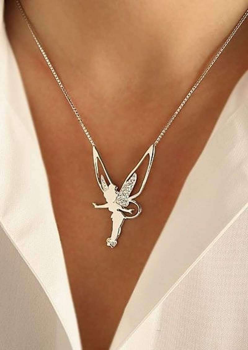 Lucky Fairy Necklace In Sterling Silver And Gold