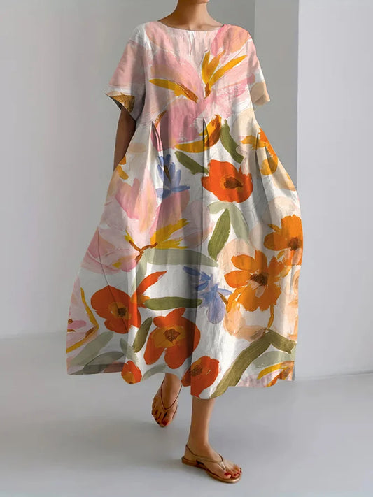 CD | Rochie maxi cu model floral lejer